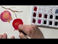 Easy Pomegranate Watercolor Painting! Watercolor Painting for Beginners