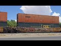 Very Short Eastbound UP Intermodal Racing Past Pueblo Viejo Park in El Paso, TX