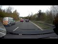 Chrysler driver makes late exit then cuts off van with unsafe lane change