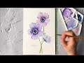 Simple Steps to Paint Beautiful Loose Watercolor Anemones | Beginner’s Watercolor Anemone