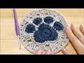 crochet paw doily かぎ針編み 肉球コースターから肉球ドイリーを編む！ 코바늘 발바닥 도일리 뜨기