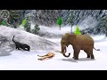 Black Panther Vs Giant Elephant Saved Giraffe In Snow Mountain Animal Epic Battle Fight Elephant