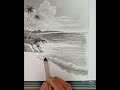 Beach landscape drawing by pencil/Drawing for beginners/