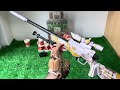 Special police weapon toy set unboxing | M24 sniper gun | BWC-9 folding gun | Glock pistol | Bomb