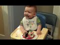 Baby Ben Eating Cake on his 1st Birthday