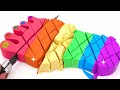 Satisfying Video l How to make Rainbow Toenail Cake WITH Kinetic Sand INTO Painting Cutting ASMR