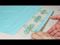 stone chain और Organza Fabric से बनाएं ख़ूबसूरत Design/ Attractive Sewing Machine Embroidery Design