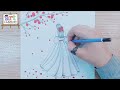 رسم سهل | تعليم رسم بنت كيوت خطوه بخطوه للمبتدئين بطريقة سهلة | رسم بنات كيوت #رسم