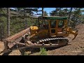 Risky Road Work of Caterpillar D7g Bulldozer, the Creature That Breaks Mountains #bulldozer