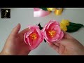 TUTORIAL DE TULIPANES/ dos formas de hacer tulipanes con cinta