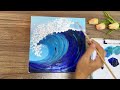 How To Draw Ocean Waves | Acrylic painting for beginners step by step | Paint9 Art