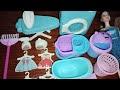 8 minutes satisfying with unboxing Barbie dolls and Laundry cleaning set