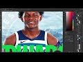 Photoshop Sports Graphic Speedart | Anthony Edwards Design | Sports Poster Editing Time lapse |