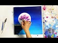 Easy Moonlight night | Acrylic painting for beginners step by step | Paint9 Art