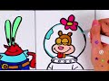 How to draw SpongeBob  and his friends Easy art for kids