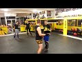 Working the cross off the low high round kick