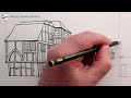 How to Draw Buildings in Detail: A Street in One-Point Perspective