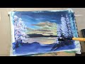 A SUNSET WINTER SCENE | Acrylic Painting | gene Art#artwork #art