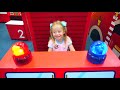 Nastya and papa pretend play at the amusement park