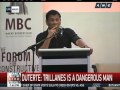 Duterte calls Trillanes 'a dangerous man'
