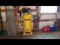 DeWalt 60 Gallon Air compressor. Purchase, install and 1st power up.