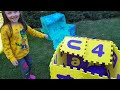 ÖYKÜ and DAD Play Hide and Seek, with colorful Magic Latter boxes
