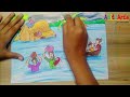 How to draw Flood Scenery | Flood Drawing | Flood Drawing Easy | Flood Drawing Simple