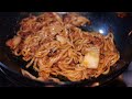 Beef Cooked Over a Wood Fire and Cheap Fried Udon [Solo Camping]