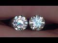 2ct Charles & Colvard Old European Cut Moissanite & 2.14 K VS2 Lab Grown Diamond