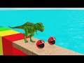 Long Slide Game With Elephant Gorilla Buffalo Hippopotamus Tiger - 3d Animal Game - Funny 3d Animals