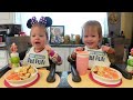 Twins try peach muffins