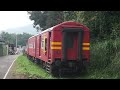 Sri Lanka Railways - Short lived 6 carriage + single loco Badulla Night Mail arriving Badulla