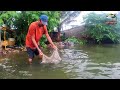 Amazing Cast Net Fishing In Heavy Rain - Unbelievable Catch !