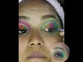 challenge day18|green&pink colourfull eye makeup|step by step