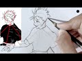 How to draw Gojo Satoru Full Body out of Stick Man | Easy Step by Step