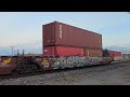 UP #7690 w/Friendly Crew Storms Through Leading Monster Intermodal w/LOUD Mid-Train DPUs