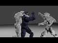 Three Spartan IVs vs. One Spartan II - Halo fight animation